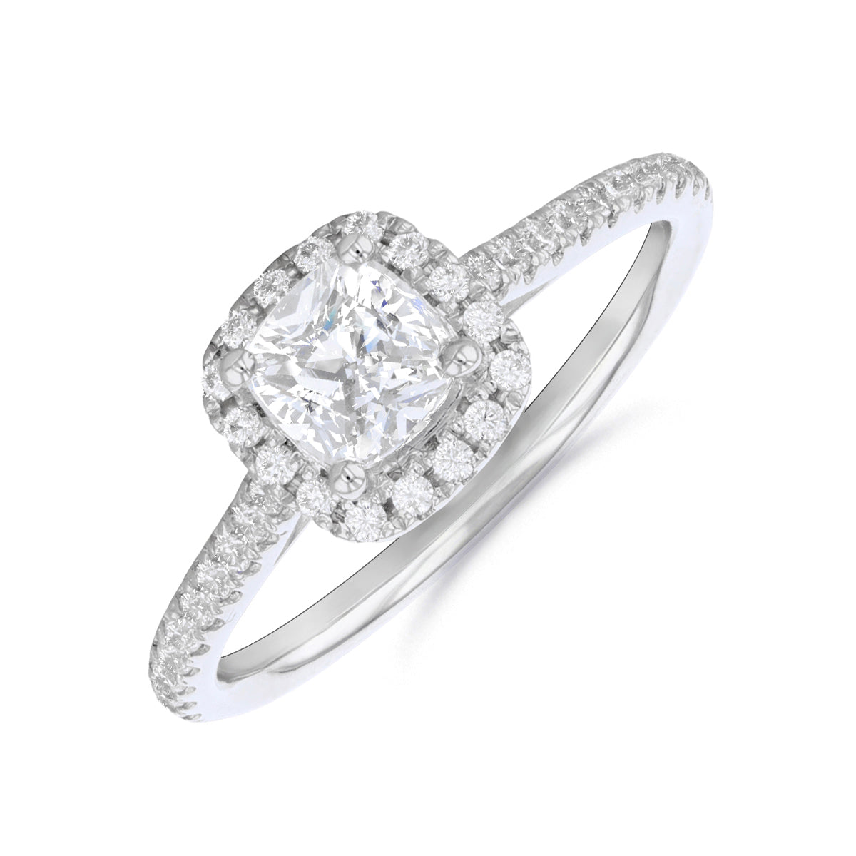 2.00ct Willow Cushion Cut Diamond Solitaire Engagement Ring | 18ct White Gold