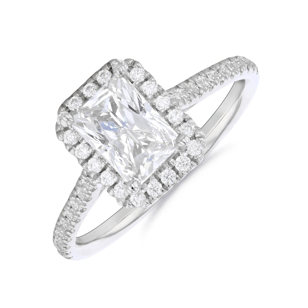 2.00ct Willow Radiant Cut Diamond Solitaire Engagement Ring | 18ct White Gold