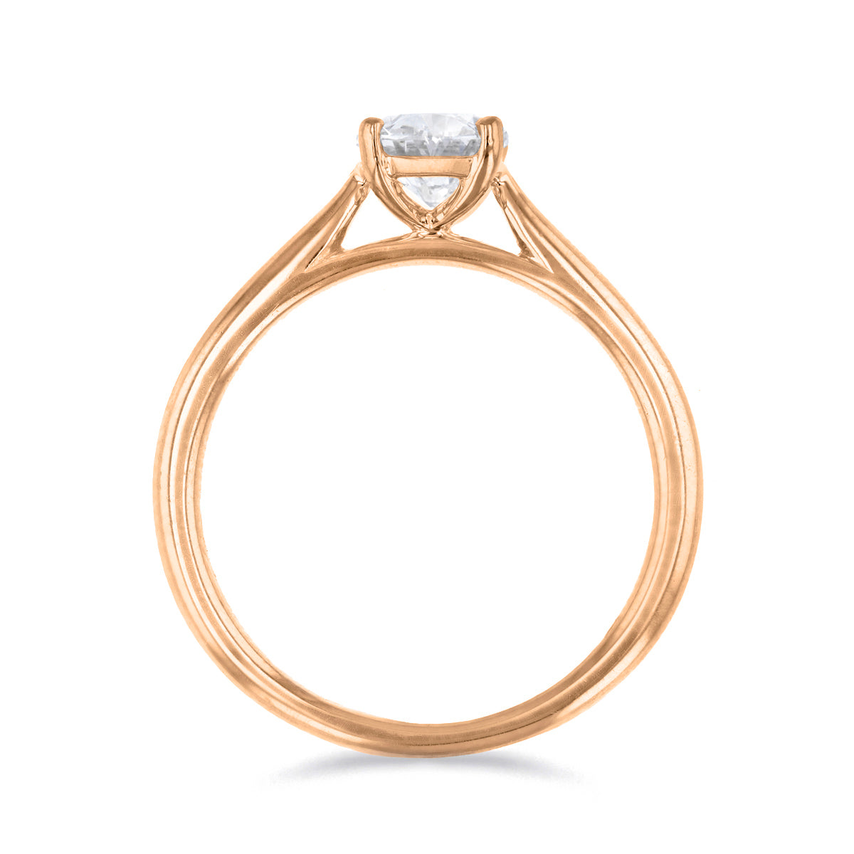 1.00ct Ophelia Oval Cut Diamond Solitaire Engagement Ring | 18ct Rose Gold