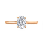 1.00ct Ophelia Oval Cut Diamond Solitaire Engagement Ring | 18ct Rose Gold