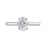 1.00ct Ophelia Oval Cut Diamond Solitaire Engagement Ring | 18ct White Gold