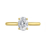 1.00ct Ophelia Oval Cut Diamond Solitaire Engagement Ring | 18ct Yellow Gold