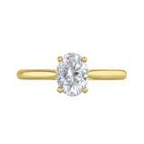 1.00ct Ophelia Oval Cut Diamond Solitaire Engagement Ring | 18ct Yellow Gold