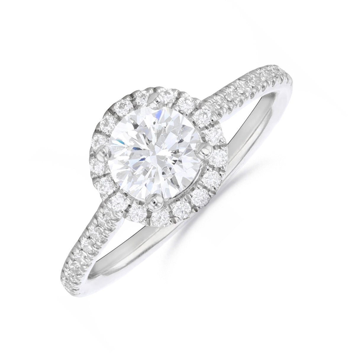 1.00ct Willow Round Brilliant Cut Diamond Solitaire Engagement Ring | 18ct White Gold