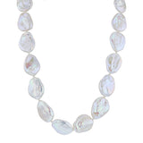 Pearlessence White Baroque Freshwater Pearl Strand | Solid Silver Clasp