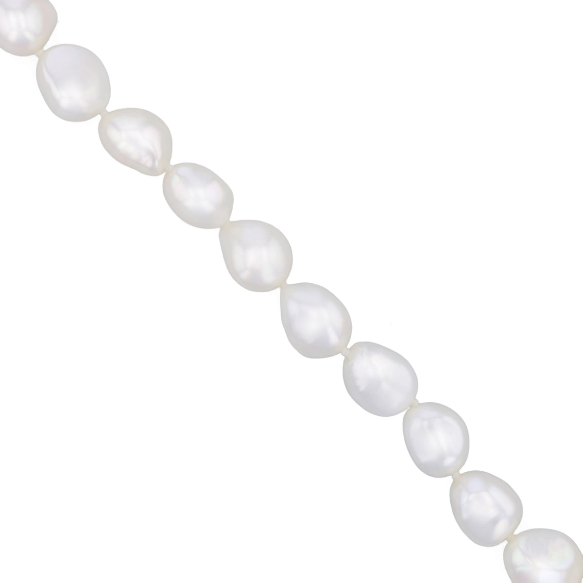 Pearlessence Collection Baroque Freshwater Pearl Strand Necklace | Silver Catch