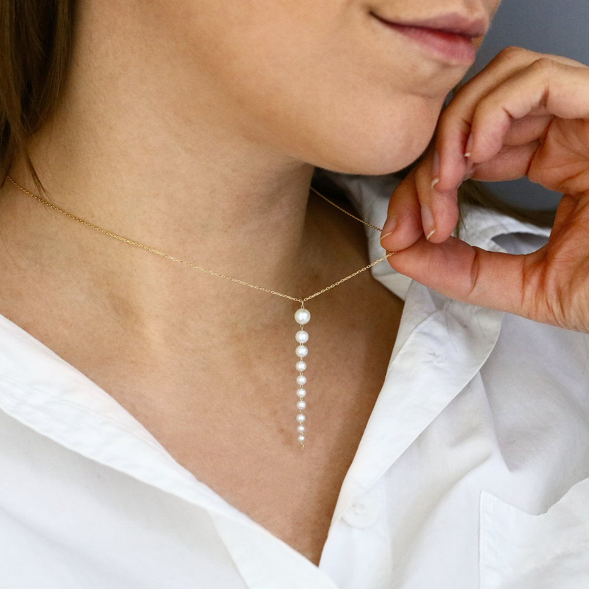 国内発| MIZUKI Cascading Pearl Drop 14K ネックレス 国内発| MIZUKI Cascading Pearl Drop 14K ネックレス