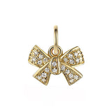 Charm Collection Diamond Bow Design | 9K Yellow Gold