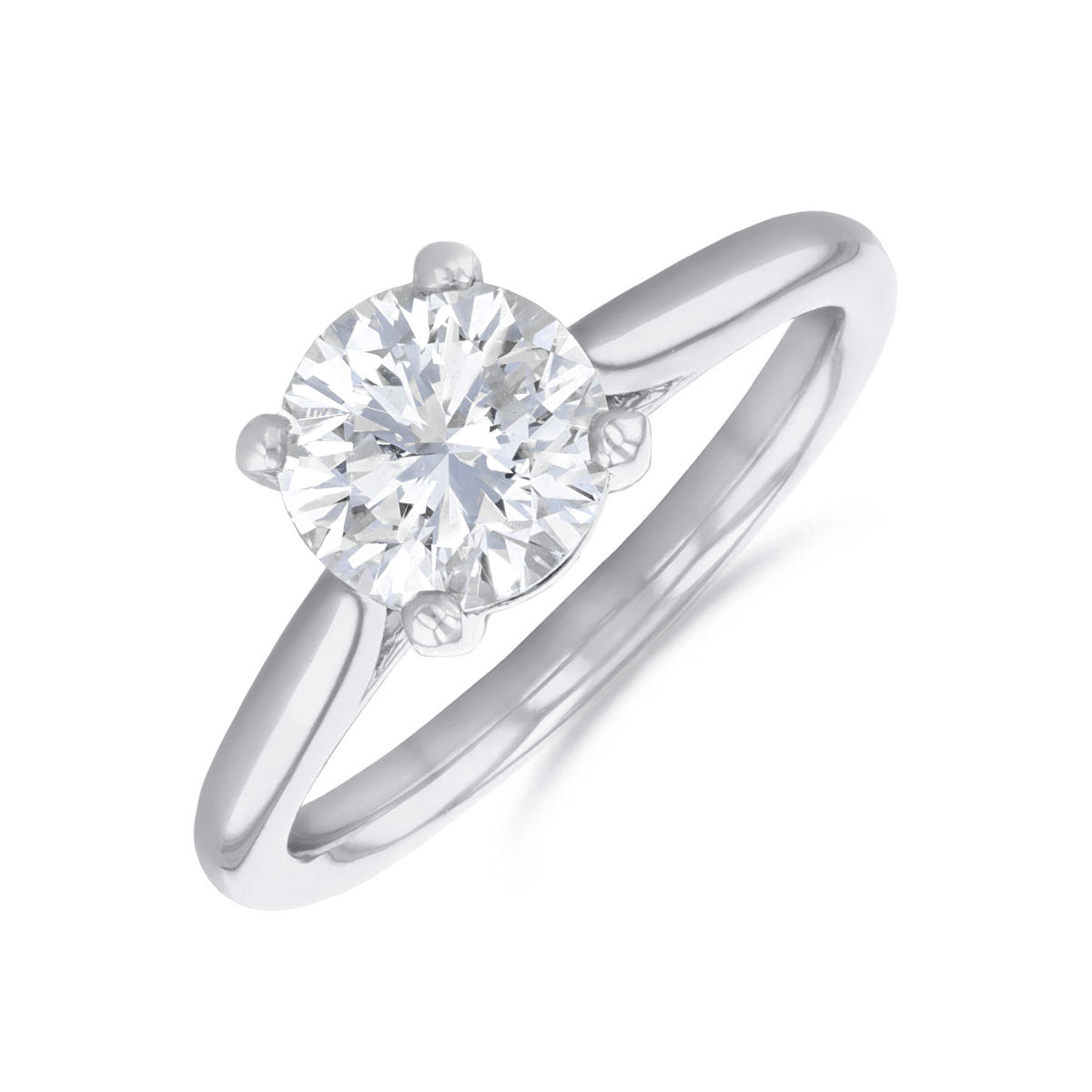 1.50ct Ophelia Round Brilliant Cut Diamond Solitaire Engagement Ring | 18ct White Gold