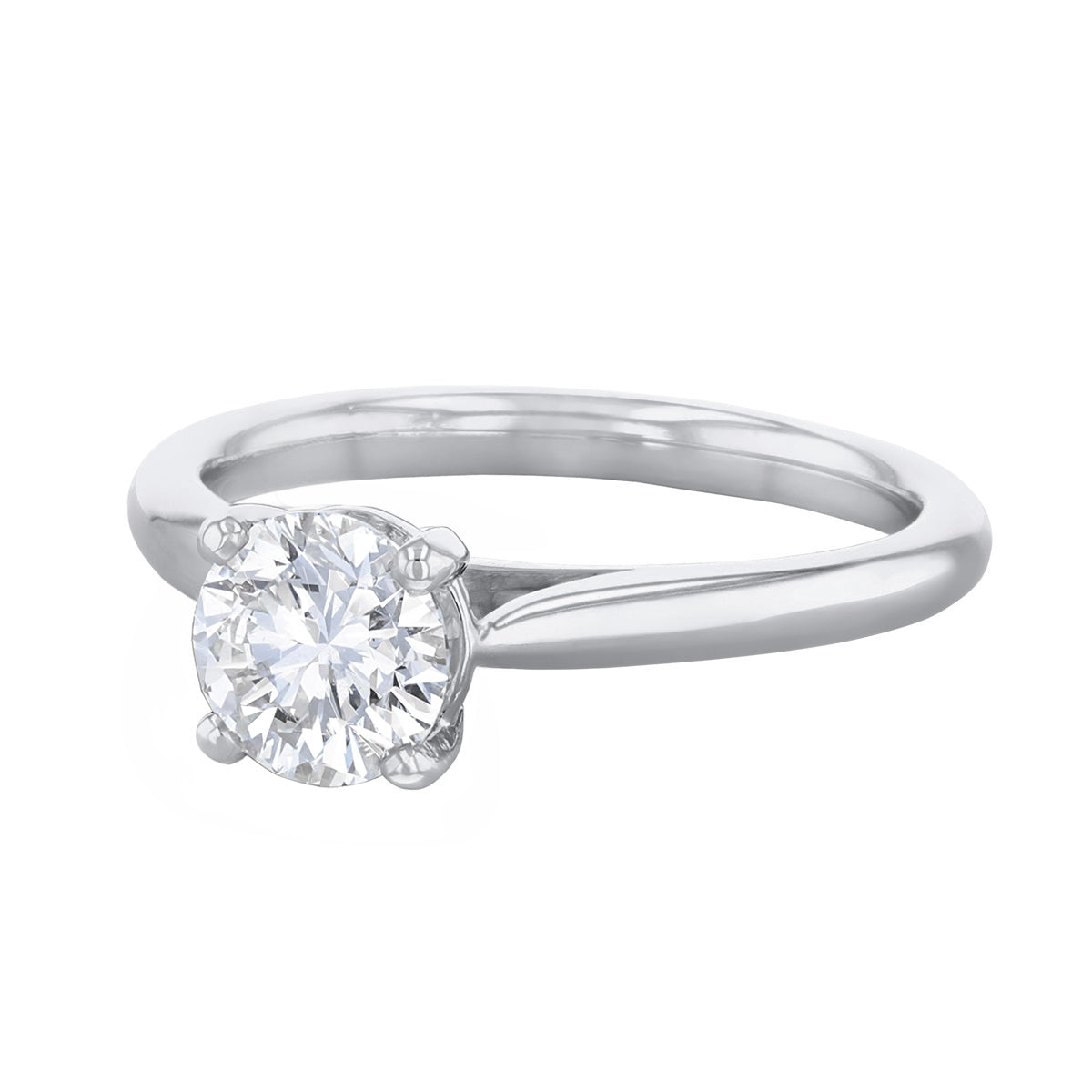 1.00ct Ophelia Round Brilliant Cut Diamond Solitaire Engagement Ring | 18ct White Gold