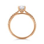 0.25ct Poppy Shoulder Set Oval Cut Diamond Solitaire Engagement Ring | 18ct Rose Gold