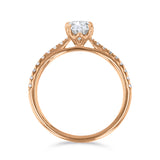 0.25ct Poppy Shoulder Set Oval Cut Diamond Solitaire Engagement Ring | 18ct Rose Gold