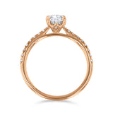 2.00ct Poppy Shoulder Set Oval Cut Diamond Solitaire Engagement Ring | 18ct Rose Gold