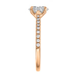 1.00ct Poppy Shoulder Set Oval Cut Diamond Solitaire Engagement Ring | 18ct Rose Gold