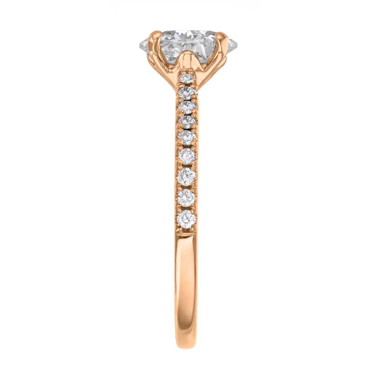 2.00ct Poppy Shoulder Set Oval Cut Diamond Solitaire Engagement Ring | 18ct Rose Gold