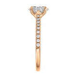 2.00ct Poppy Shoulder Set Oval Cut Diamond Solitaire Engagement Ring | 18ct Rose Gold