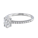 1.00ct Poppy Shoulder Set Oval Cut Diamond Solitaire Engagement Ring | Platinum