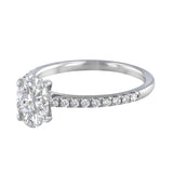 1.00ct Poppy Shoulder Set Oval Cut Diamond Solitaire Engagement Ring | Platinum