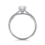 1.00ct Poppy Shoulder Set Oval Cut Diamond Solitaire Engagement Ring | Platinum