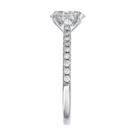 1.00ct Poppy Shoulder Set Oval Cut Diamond Solitaire Engagement Ring | Platinum