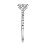 0.75ct Poppy Shoulder Set Oval Cut Diamond Solitaire Engagement Ring | 18ct White Gold