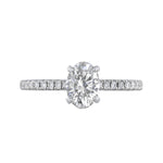 1.00ct Poppy Shoulder Set Oval Cut Diamond Solitaire Engagement Ring | Platinum