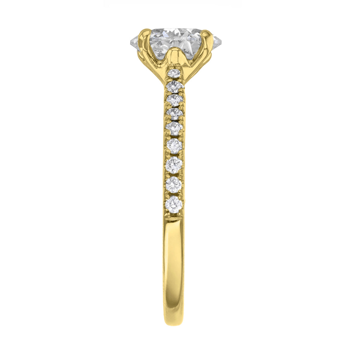 1.20ct Poppy Shoulder Set Oval Cut Diamond Solitaire Engagement Ring | 18ct Yellow Gold