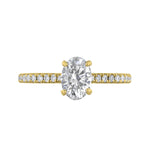 0.75ct Poppy Shoulder Set Oval Cut Diamond Solitaire Engagement Ring | 18ct Yellow Gold