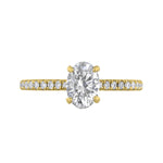 0.35ct Poppy Shoulder Set Oval Cut Diamond Solitaire Engagement Ring | 18ct Yellow Gold
