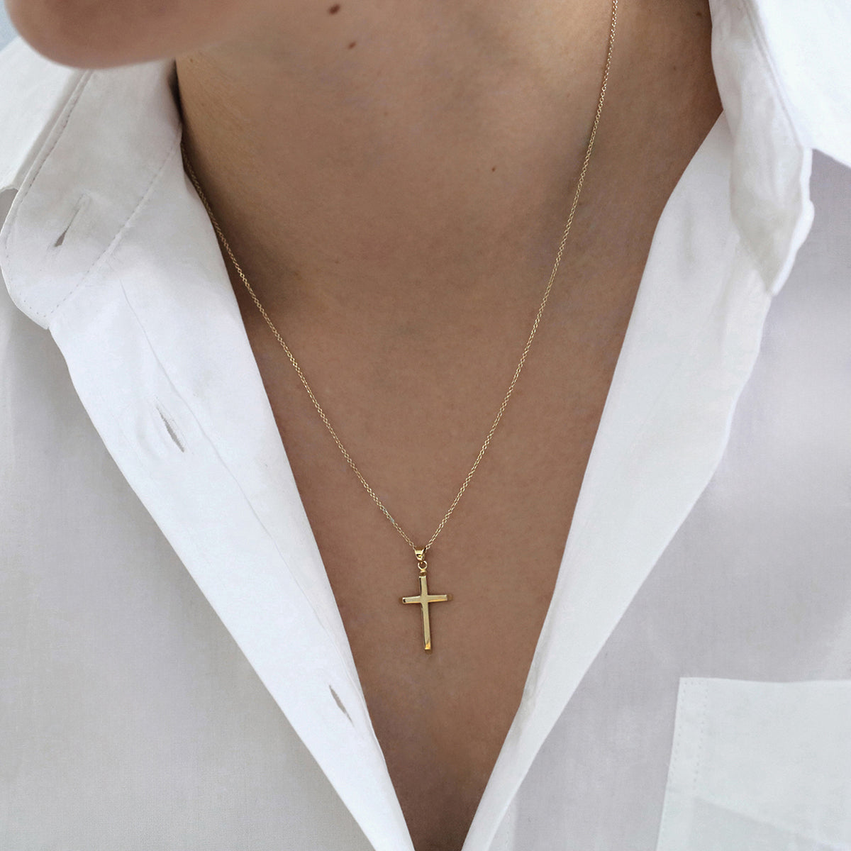 Soleil Collection Cross Pendant | 9K Solid Yellow Gold – Browns