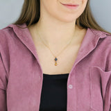 Sapphire and Citrine Drop Necklace (Chain Not Included) | Pre-Loved | 9K Yellow Gold