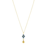 Sapphire and Citrine Drop Necklace (Chain Not Included) | Pre-Loved | 9K Yellow Gold