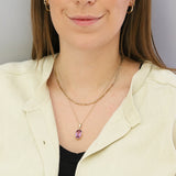Oval Amethyst Bezel Set Necklace (Chain Not Included) | Pre-Loved | 9K Yellow Gold