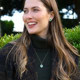 Heirloom Collection 3.55ct Lab-Grown Oval Emerald and 1.20ct Lab-Grown Diamond Cluster Necklace | 9K Yellow Gold