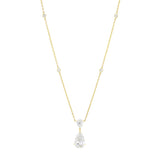 Everyday Diamond 4.00ct Pear Cut Lab-Grown Diamond Drop Necklace | 9K Yellow Gold