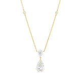 Everyday Diamond 4.00ct Pear Cut Lab-Grown Diamond Drop Necklace | 9K Yellow Gold