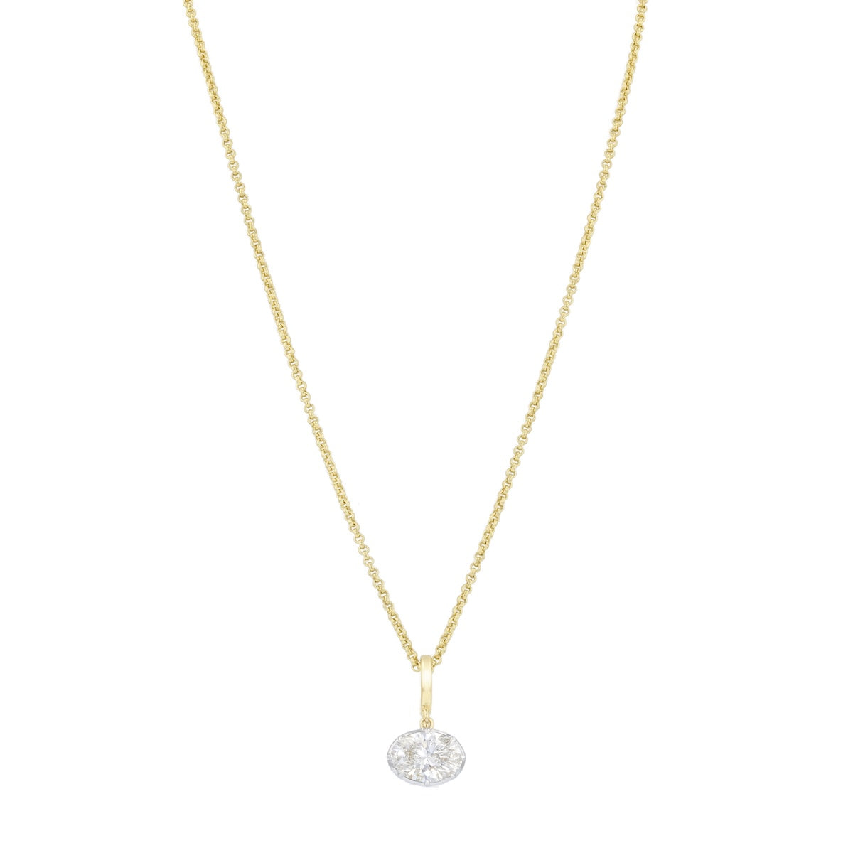Everyday Diamonds East-West Oval Cut Lab-Grown Diamond Clip Necklace | 14K Yellow Gold