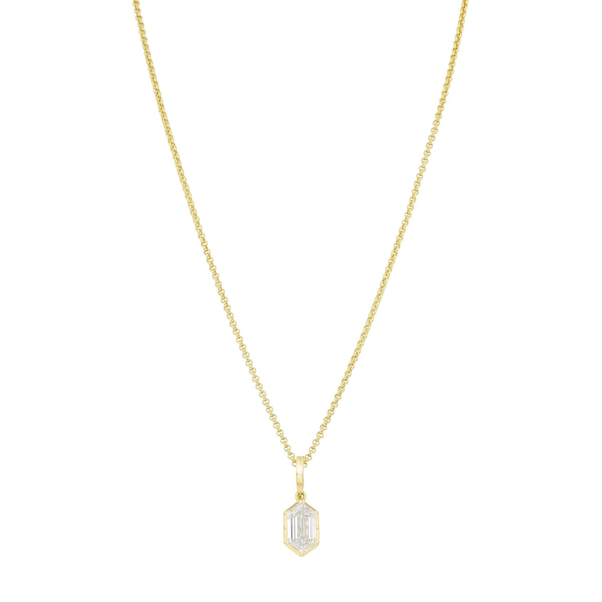 Everyday Diamonds 2.09ct Hexagonal Cut Lab-Grown Diamond Clip Necklace | 14K Yellow Gold