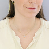 Bijou Collection Sapphire and Diamond Flower Necklace | 9K Yellow Gold