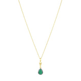 Bijou Collection 0.57ct Pear Cut Emerald Georgian Style Necklace | 9K Yellow Gold