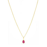 Oval Ruby Bezel Set Necklace | Pre-Loved | 9K Yellow Gold