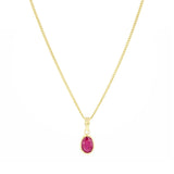 Oval Ruby Bezel Set Necklace | Pre-Loved | 9K Yellow Gold