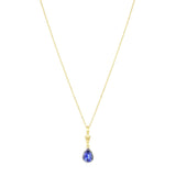 Bijou Collection 0.77ct Pear Cut Sapphire Georgian Style Necklace | 9K Yellow Gold