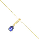 Bijou Collection 0.77ct Pear Cut Sapphire Georgian Style Necklace | 9K Yellow Gold