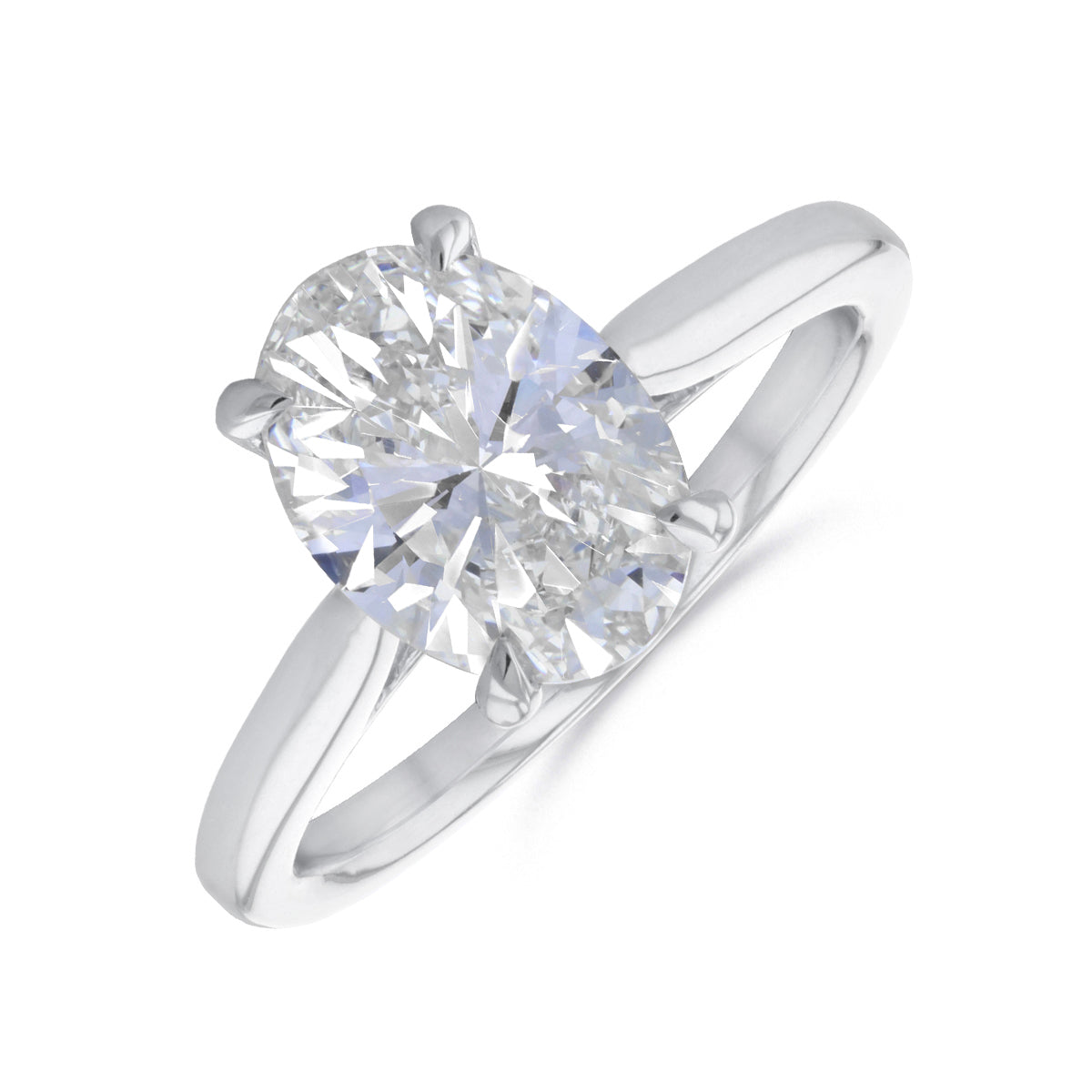 1.00ct Poppy Plain Oval Cut Diamond Solitaire Engagement Ring | 18ct White Gold - A