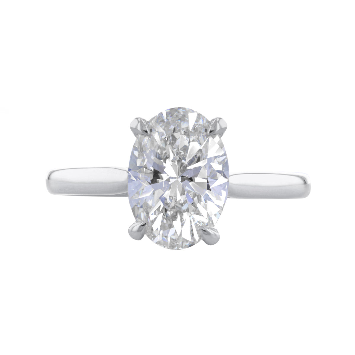 1.00ct Poppy Plain Oval Cut Diamond Solitaire Engagement Ring | Platinum - E