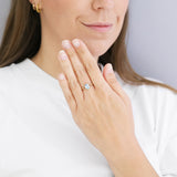 Oval Blue Topaz Split Shoulder Ring | Pre-Loved | 9K Yellow Gold