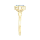 Oval Blue Topaz Split Shoulder Ring | Pre-Loved | 9K Yellow Gold