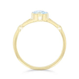 Oval Blue Topaz Split Shoulder Ring | Pre-Loved | 9K Yellow Gold