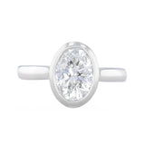 1.50ct Celine Lab-Grown Oval Cut Bezel Set Engagement Ring | Platinum